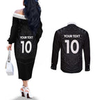 Custom Aotearoa Rugby Couples Matching Off The Shoulder Long Sleeve Dress and Long Sleeve Button Shirt The Blacks-Sporty T90 Style - Aussie Hoodie