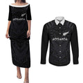 Custom Aotearoa Rugby Couples Matching Puletasi and Long Sleeve Button Shirt The Blacks-Sporty T90 Style - Aussie Hoodie