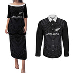 Custom Aotearoa Rugby Couples Matching Puletasi and Long Sleeve Button Shirt The Blacks-Sporty T90 Style - Aussie Hoodie