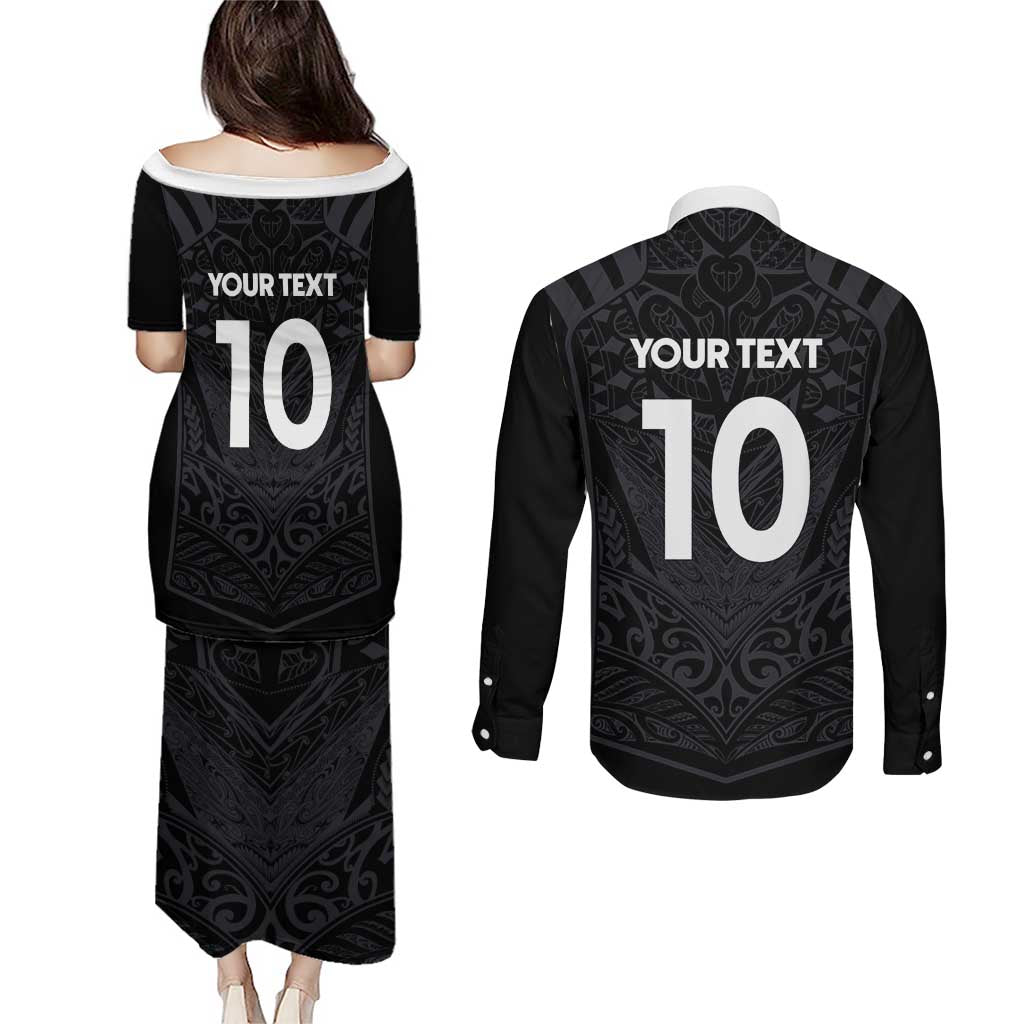 Custom Aotearoa Rugby Couples Matching Puletasi and Long Sleeve Button Shirt The Blacks-Sporty T90 Style - Aussie Hoodie
