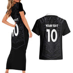 Custom Aotearoa Rugby Couples Matching Short Sleeve Bodycon Dress and Hawaiian Shirt The Blacks-Sporty T90 Style - Aussie Hoodie