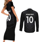 Custom Aotearoa Rugby Couples Matching Short Sleeve Bodycon Dress and Long Sleeve Button Shirt The Blacks-Sporty T90 Style - Aussie Hoodie