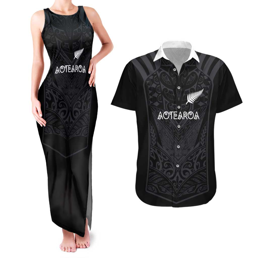 Custom Aotearoa Rugby Couples Matching Tank Maxi Dress and Hawaiian Shirt The Blacks-Sporty T90 Style - Aussie Hoodie