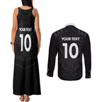 Custom Aotearoa Rugby Couples Matching Tank Maxi Dress and Long Sleeve Button Shirt The Blacks-Sporty T90 Style - Aussie Hoodie