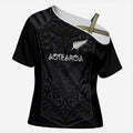 Custom Aotearoa Rugby Cross Shoulder Shirt The Blacks-Sporty T90 Style - Aussie Hoodie