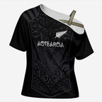 Custom Aotearoa Rugby Cross Shoulder Shirt The Blacks-Sporty T90 Style - Aussie Hoodie