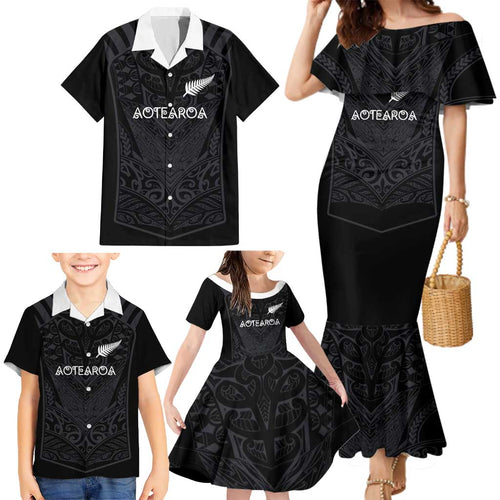 Custom Aotearoa Rugby Family Matching Mermaid Dress and Hawaiian Shirt The Blacks-Sporty T90 Style - Aussie Hoodie
