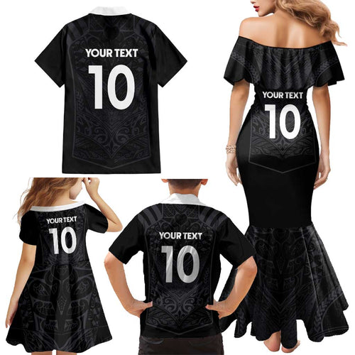Custom Aotearoa Rugby Family Matching Mermaid Dress and Hawaiian Shirt The Blacks-Sporty T90 Style - Aussie Hoodie
