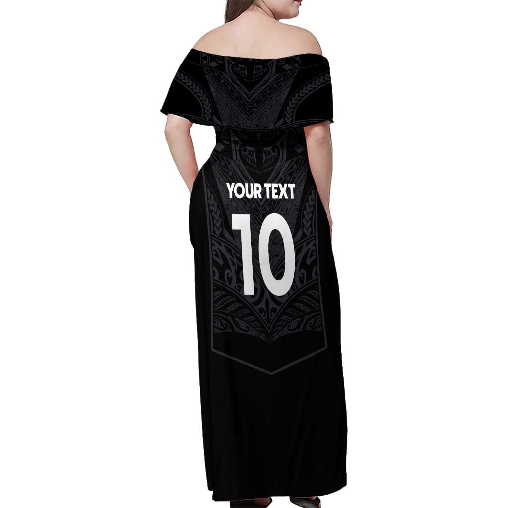 Custom Aotearoa Rugby Family Matching Off Shoulder Maxi Dress and Hawaiian Shirt The Blacks-Sporty T90 Style - Aussie Hoodie