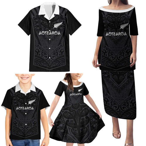 Custom Aotearoa Rugby Family Matching Puletasi and Hawaiian Shirt The Blacks-Sporty T90 Style - Aussie Hoodie