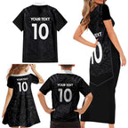 Custom Aotearoa Rugby Family Matching Short Sleeve Bodycon Dress and Hawaiian Shirt The Blacks-Sporty T90 Style - Aussie Hoodie