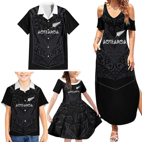 Custom Aotearoa Rugby Family Matching Summer Maxi Dress and Hawaiian Shirt The Blacks-Sporty T90 Style - Aussie Hoodie