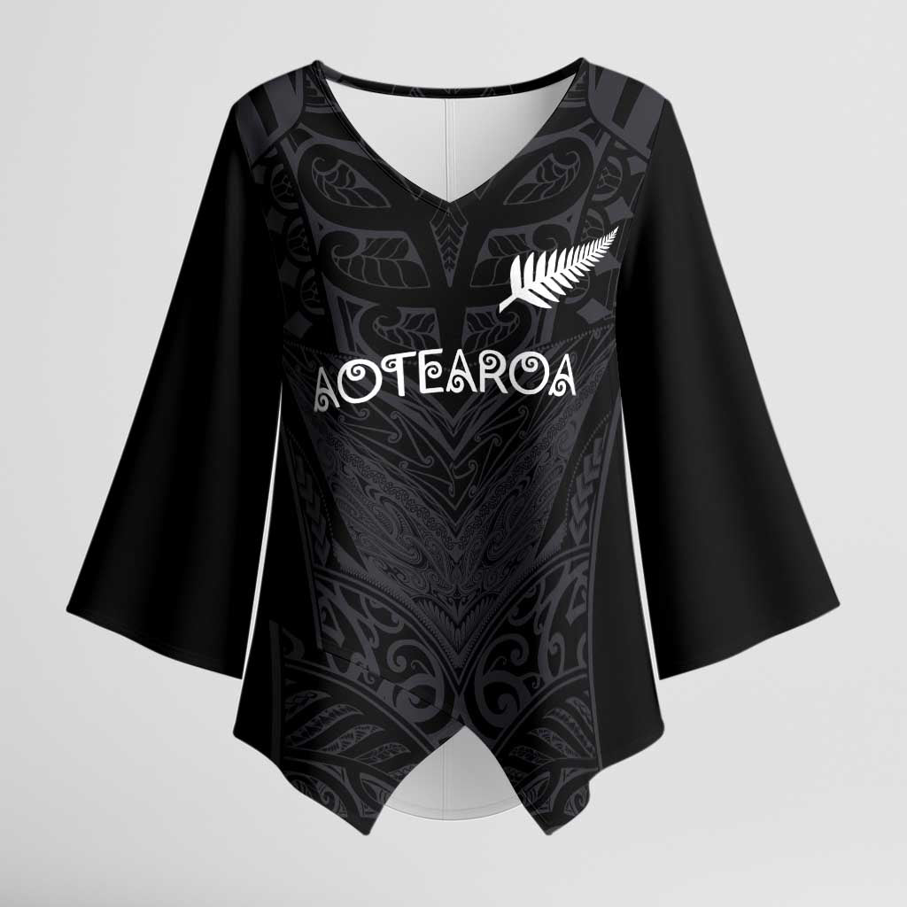 Custom Aotearoa Rugby Kimono Sleeve Blouse The Blacks-Sporty T90 Style - Aussie Hoodie