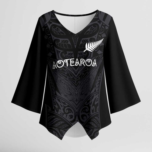 Custom Aotearoa Rugby Kimono Sleeve Blouse The Blacks-Sporty T90 Style - Aussie Hoodie