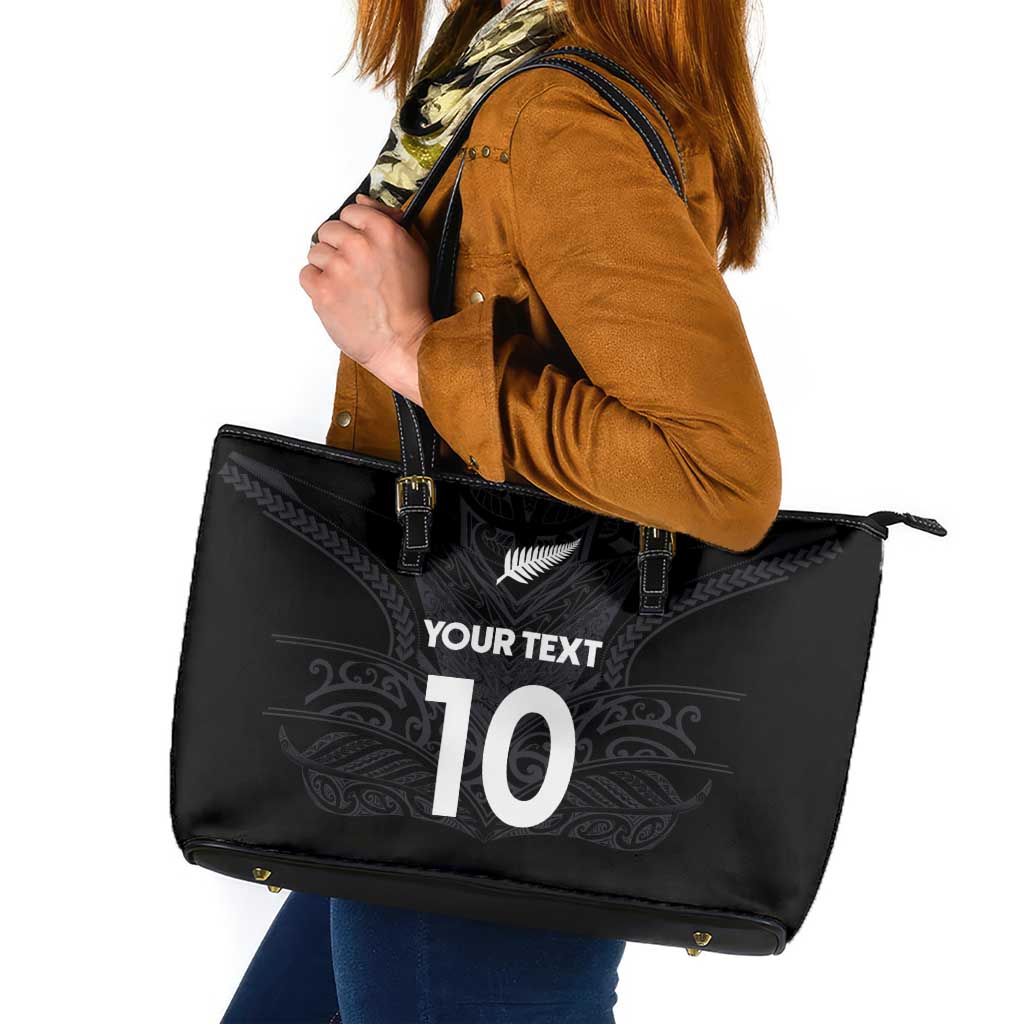 Custom Aotearoa Rugby Leather Tote Bag The Blacks-Sporty T90 Style - Aussie Hoodie