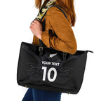 Custom Aotearoa Rugby Leather Tote Bag The Blacks-Sporty T90 Style - Aussie Hoodie