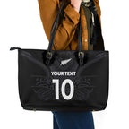 Custom Aotearoa Rugby Leather Tote Bag The Blacks-Sporty T90 Style - Aussie Hoodie