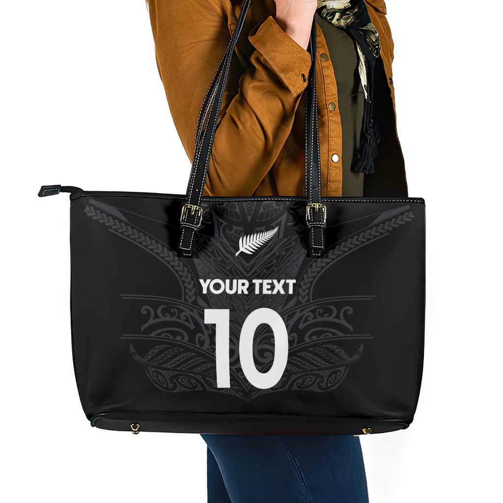 Custom Aotearoa Rugby Leather Tote Bag The Blacks-Sporty T90 Style - Aussie Hoodie