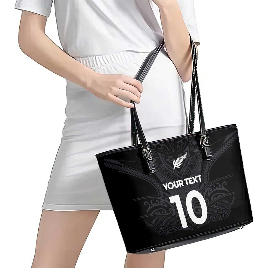 Custom Aotearoa Rugby Leather Tote Bag The Blacks-Sporty T90 Style - Aussie Hoodie