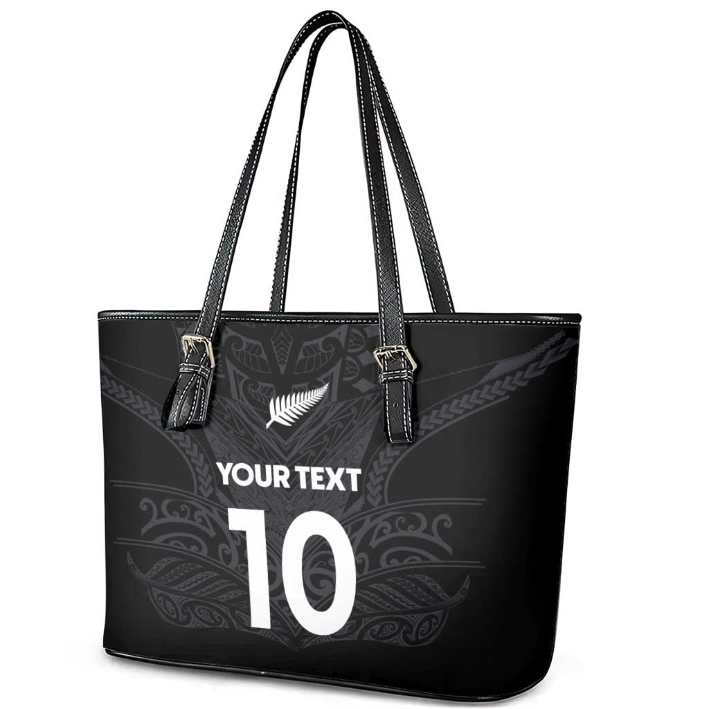 Custom Aotearoa Rugby Leather Tote Bag The Blacks-Sporty T90 Style - Aussie Hoodie