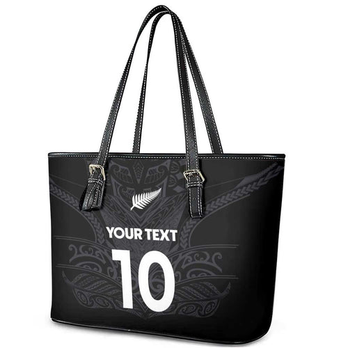 Custom Aotearoa Rugby Leather Tote Bag The Blacks-Sporty T90 Style - Aussie Hoodie