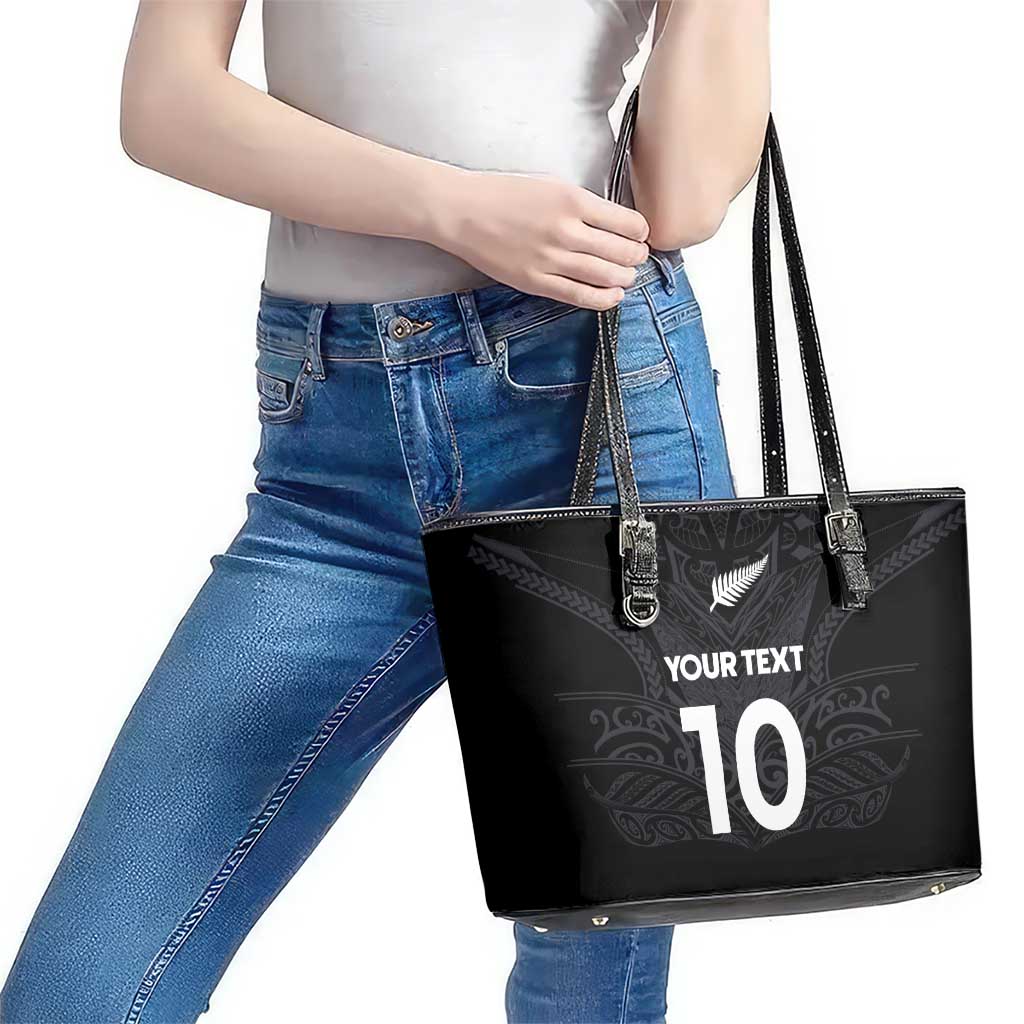 Custom Aotearoa Rugby Leather Tote Bag The Blacks-Sporty T90 Style - Aussie Hoodie