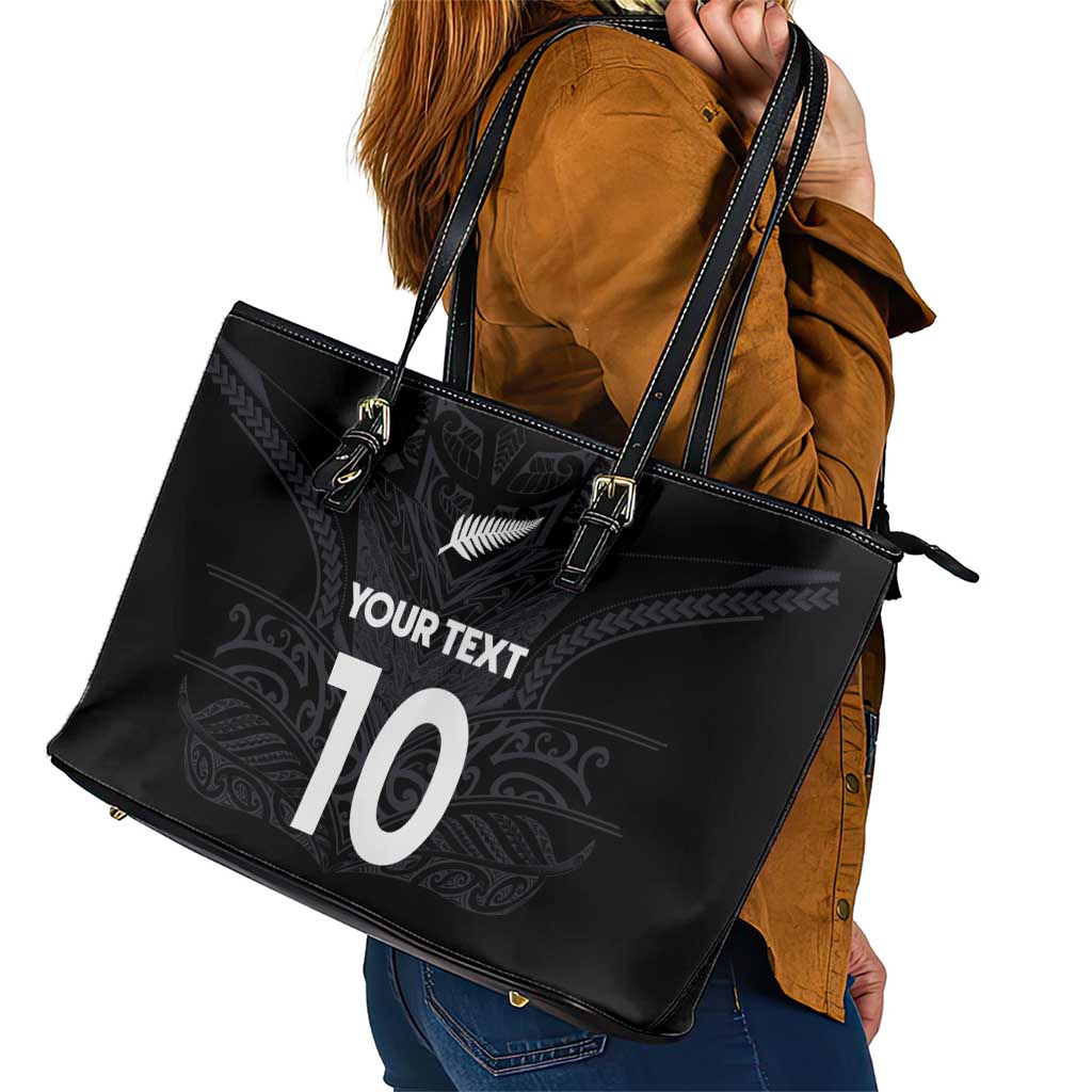 Custom Aotearoa Rugby Leather Tote Bag The Blacks-Sporty T90 Style - Aussie Hoodie