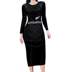 Custom Aotearoa Rugby Long Sleeve Bodycon Dress The Blacks-Sporty T90 Style - Aussie Hoodie