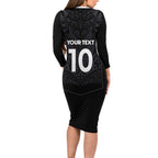 Custom Aotearoa Rugby Long Sleeve Bodycon Dress The Blacks-Sporty T90 Style - Aussie Hoodie