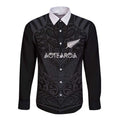 Custom Aotearoa Rugby Long Sleeve Button Shirt The Blacks-Sporty T90 Style - Aussie Hoodie