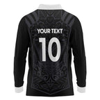 Custom Aotearoa Rugby Long Sleeve Polo Shirt The Blacks-Sporty T90 Style - Aussie Hoodie
