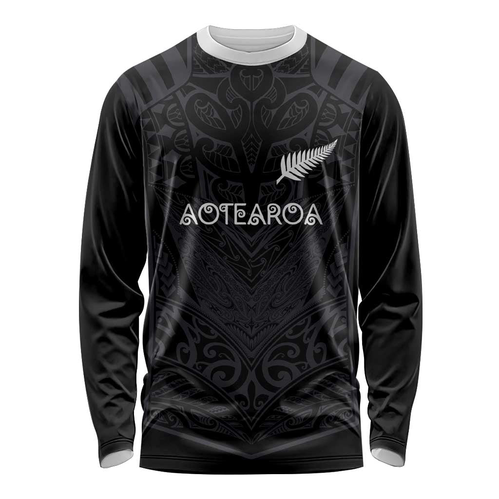 Custom Aotearoa Rugby Long Sleeve Shirt The Blacks-Sporty T90 Style - Aussie Hoodie
