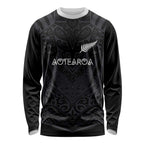 Custom Aotearoa Rugby Long Sleeve Shirt The Blacks-Sporty T90 Style - Aussie Hoodie