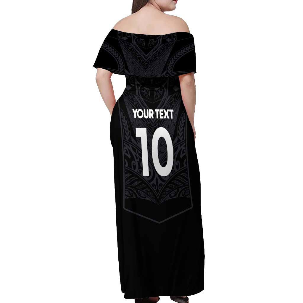Custom Aotearoa Rugby Off Shoulder Maxi Dress The Blacks-Sporty T90 Style - Aussie Hoodie