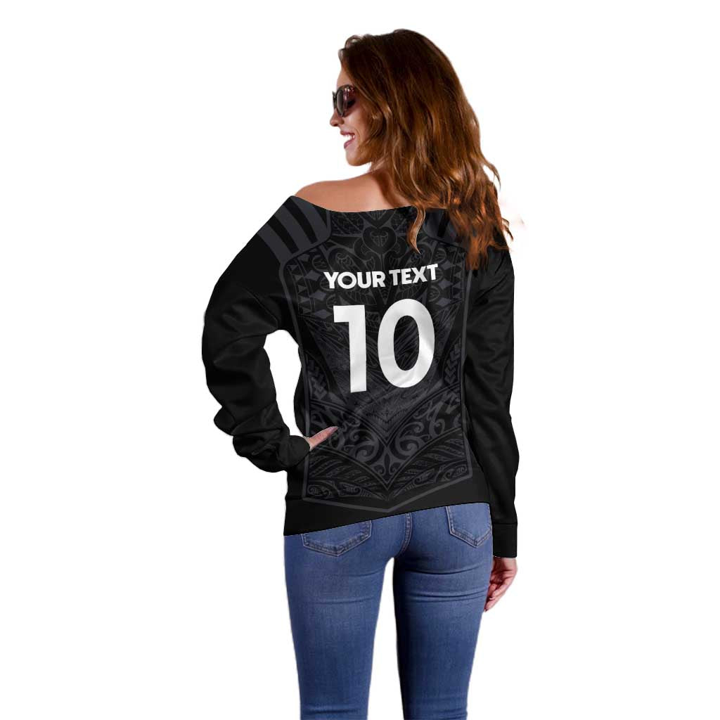 Custom Aotearoa Rugby Off Shoulder Sweater The Blacks-Sporty T90 Style - Aussie Hoodie