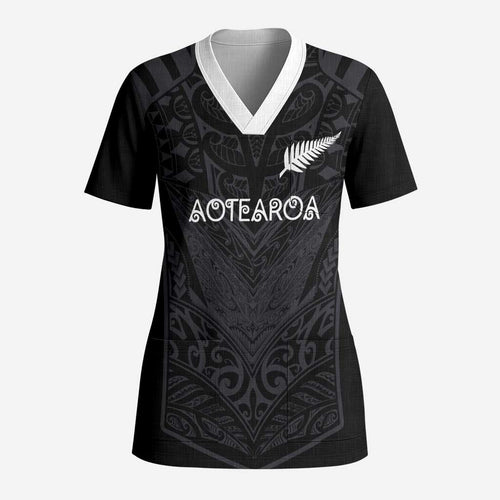 Custom Aotearoa Rugby Scrub Top The Blacks-Sporty T90 Style - Aussie Hoodie