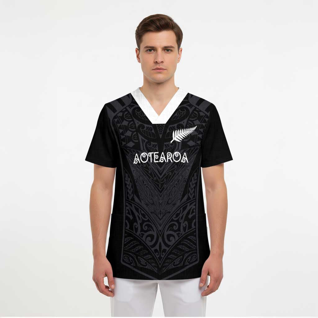 Custom Aotearoa Rugby Scrub Top The Blacks-Sporty T90 Style - Aussie Hoodie