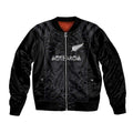 Custom Aotearoa Rugby Sleeve Zip Bomber Jacket The Blacks-Sporty T90 Style - Aussie Hoodie