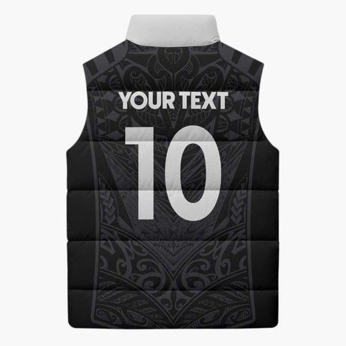 Custom Aotearoa Rugby Sleeveless Puffer Jacket The Blacks-Sporty T90 Style - Aussie Hoodie