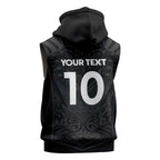 Custom Aotearoa Rugby Sleeveless Zip Hoodie The Blacks-Sporty T90 Style - Aussie Hoodie