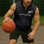 Custom Aotearoa Rugby Sleeveless Zip Hoodie The Blacks-Sporty T90 Style - Aussie Hoodie