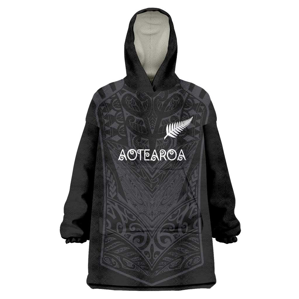 Custom Aotearoa Rugby Wearable Blanket Hoodie The Blacks-Sporty T90 Style - Aussie Hoodie