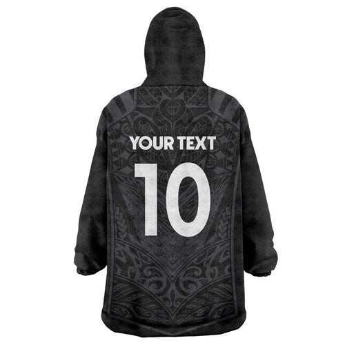 Custom Aotearoa Rugby Wearable Blanket Hoodie The Blacks-Sporty T90 Style - Aussie Hoodie