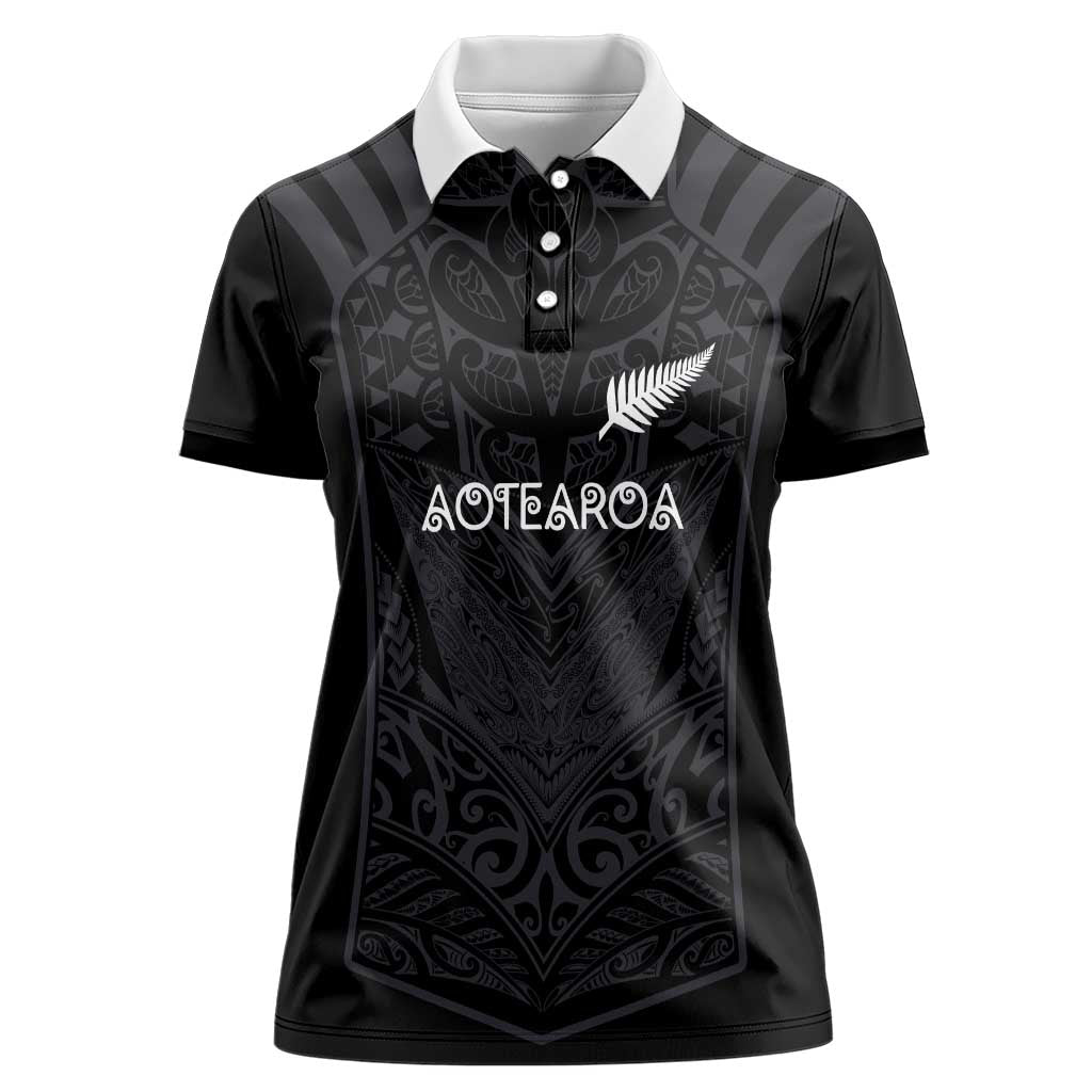 Custom Aotearoa Rugby Women Polo Shirt The Blacks-Sporty T90 Style - Aussie Hoodie