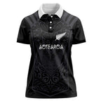 Custom Aotearoa Rugby Women Polo Shirt The Blacks-Sporty T90 Style - Aussie Hoodie