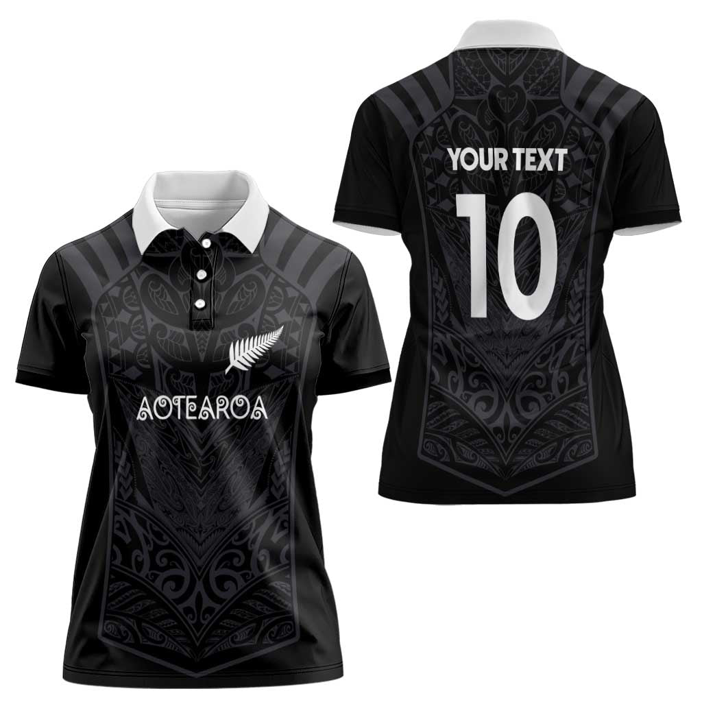 Custom Aotearoa Rugby Women Polo Shirt The Blacks-Sporty T90 Style - Aussie Hoodie
