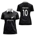 Custom Aotearoa Rugby Women Polo Shirt The Blacks-Sporty T90 Style - Aussie Hoodie