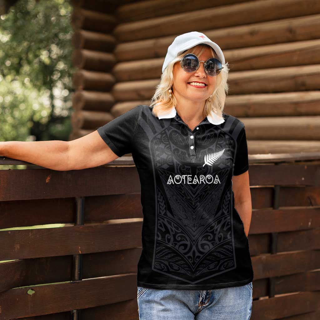 Custom Aotearoa Rugby Women Polo Shirt The Blacks-Sporty T90 Style - Aussie Hoodie