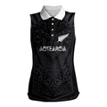 Custom Aotearoa Rugby Women Sleeveless Polo Shirt The Blacks-Sporty T90 Style - Aussie Hoodie