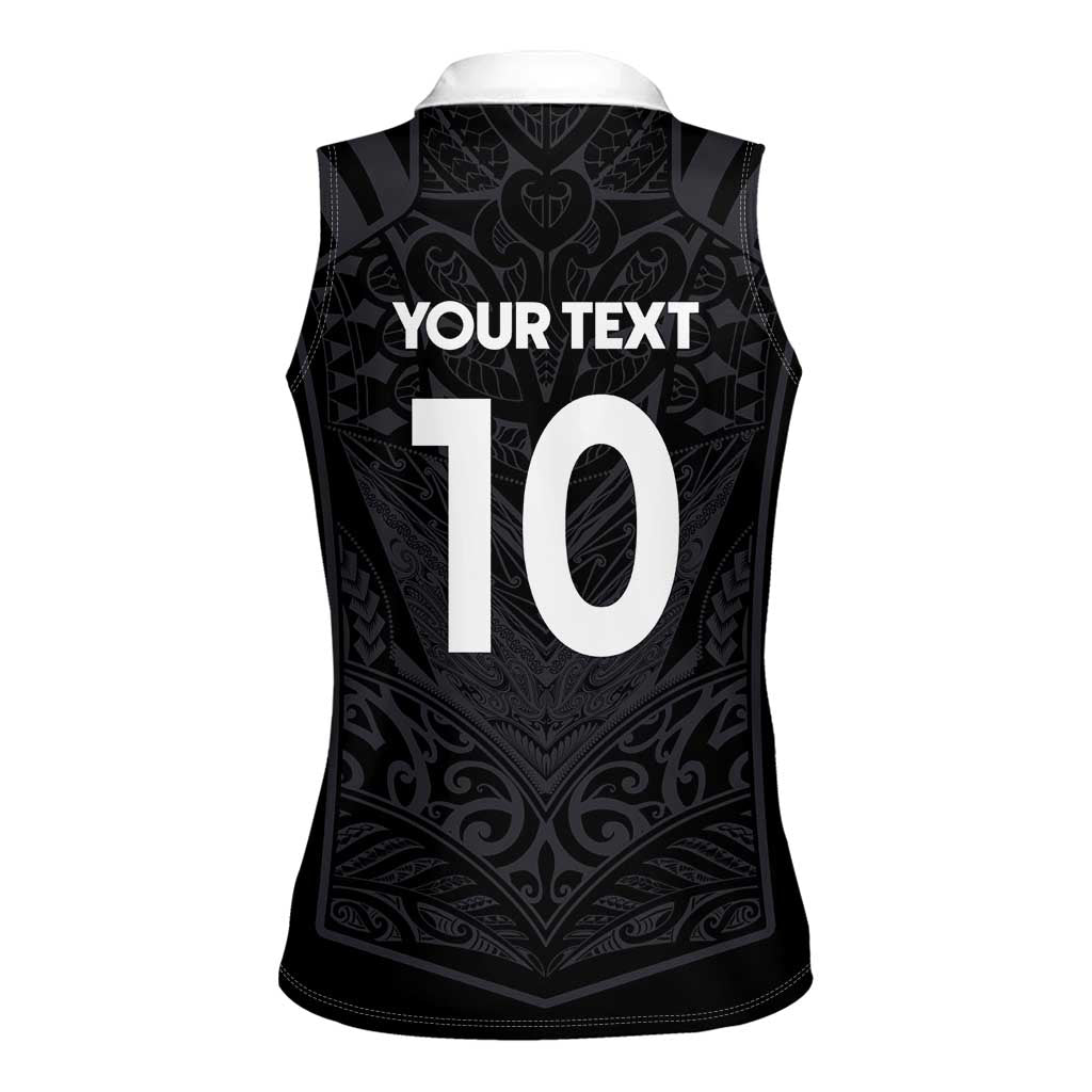 Custom Aotearoa Rugby Women Sleeveless Polo Shirt The Blacks-Sporty T90 Style - Aussie Hoodie